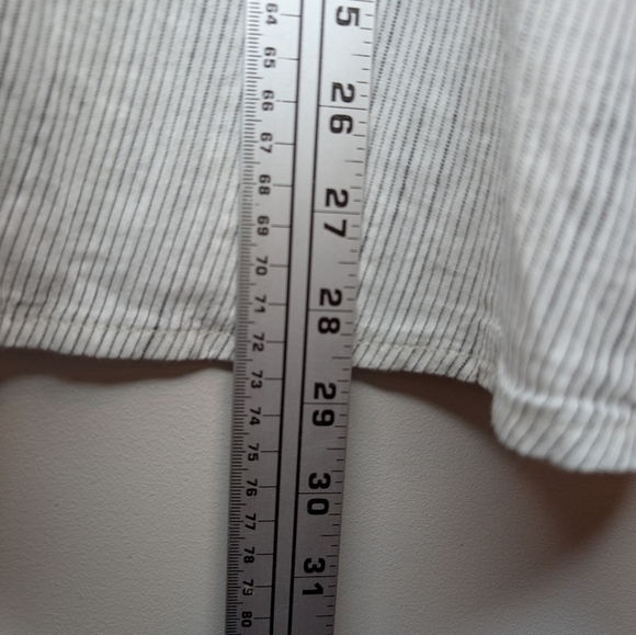 NWT Falls Creek White Navy Boho Striped Short Puff Sleeve Shirt Blouse 3XL Plus - Picture 11 of 12